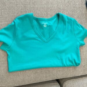 Covington Teal V-Neck Top
